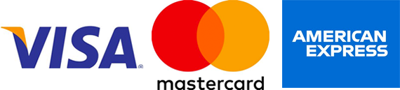 cards VISA, MasterCard, AMEX